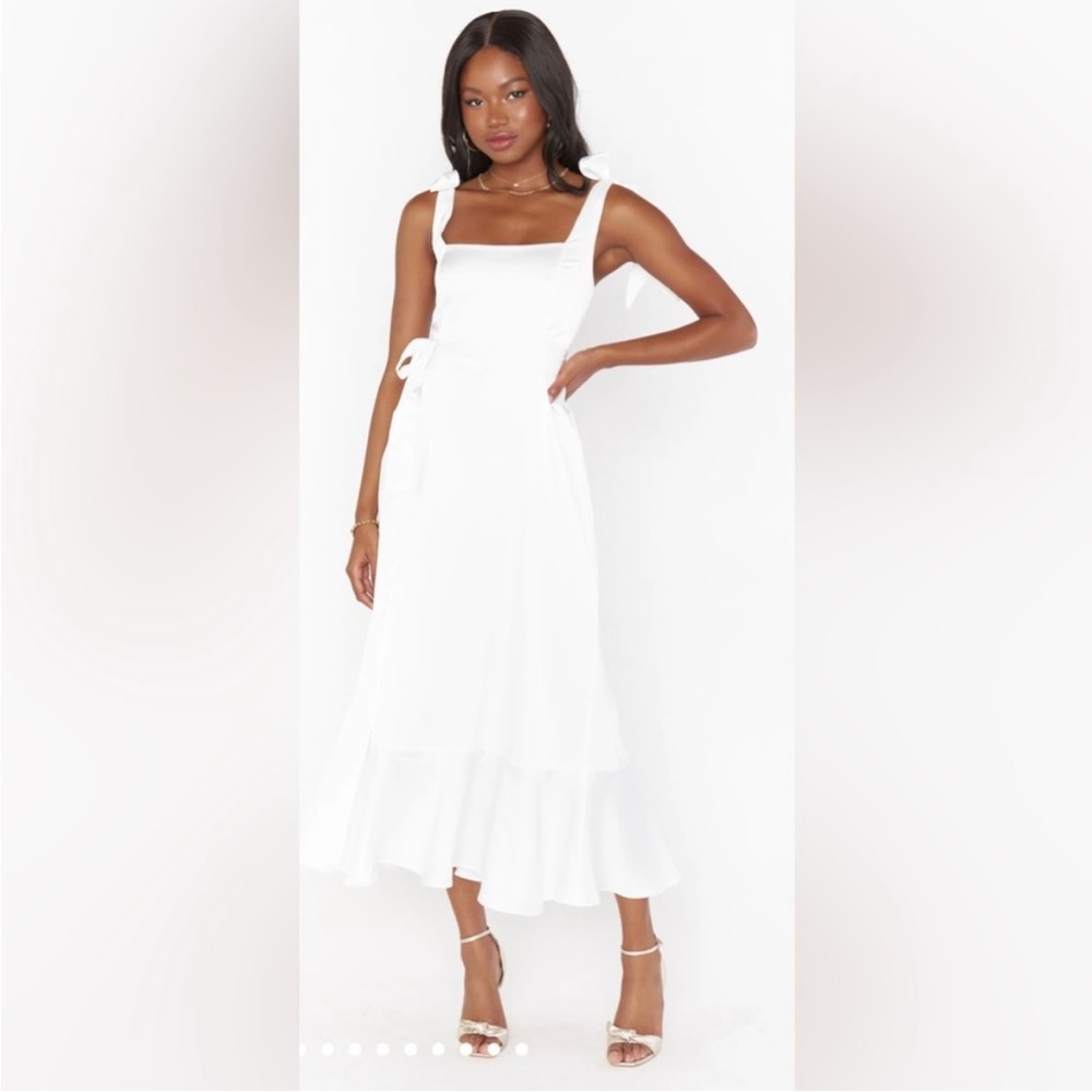 Show Me Your MuMu White Garden Midi Dress